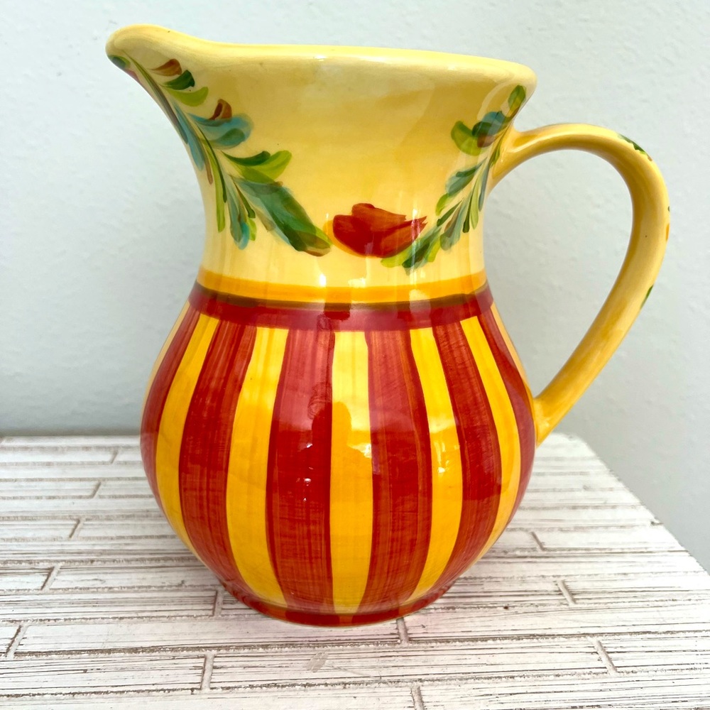 Southern Living at Home Ceramic Gail Pittman Siena 48 oz Pitcher‎ 8”